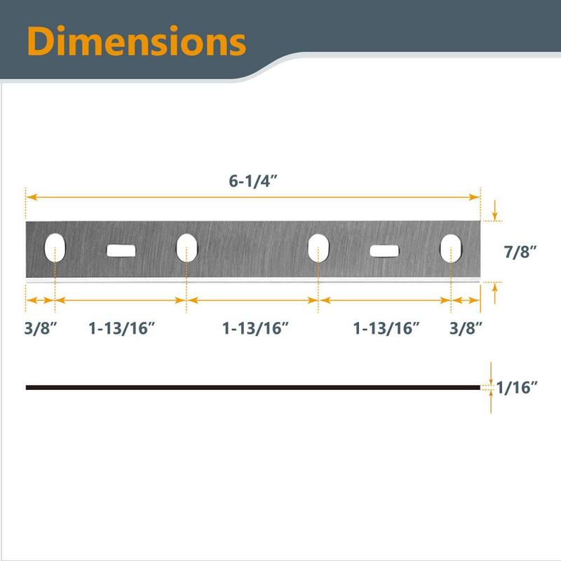 Cuchillas para jointer de acero de alta velocidad de 6 pulgadas para Delta 37-070 JT160, Grizzly G0612, Craftsman 21788 (Juego de 4) - 14801-P2