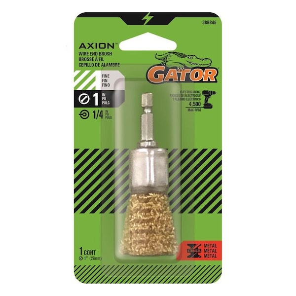 Gator Gator 1 in. Fine Crimped End Brush Brass Coated Steel 4500 rpm 1 pc - 389846