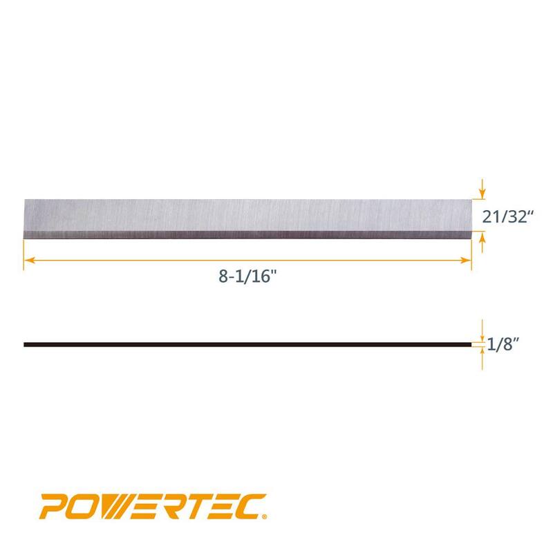 Cuchillas para cepillo PowerTec de 8 pulgadas para Delta 37-365X, 37-350A, 37-380,37-877,37-680, reemplazo para cuchillos de cepillo 37-355, (paquete de 3) - 148073