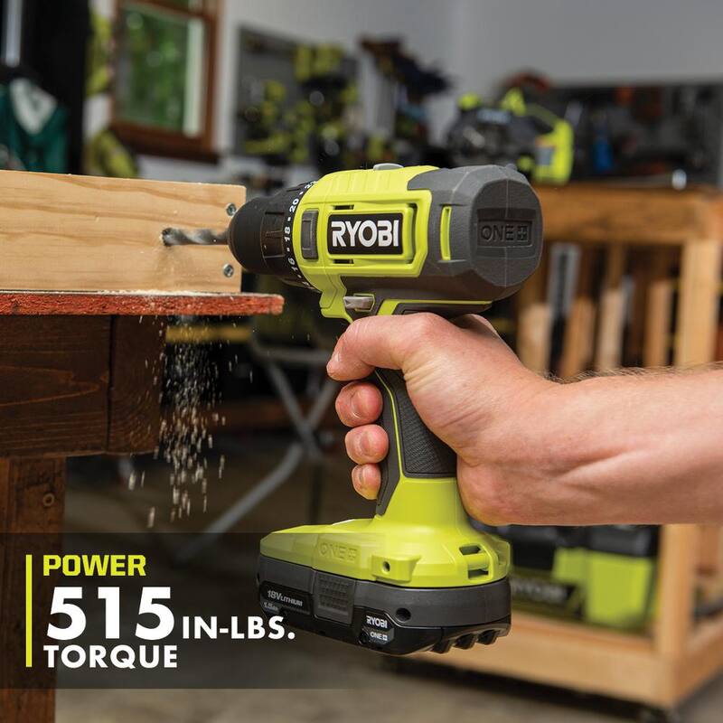 RYOBI ONE+ Kit de Combos Inalámbrico de 18V con 2 Herramientas, Taladro/Destornillador, Atornillador de Impacto, (2) Baterías de 1.5 Ah y Cargador - PCL1200K2