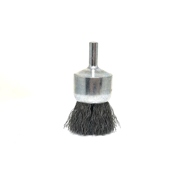 Brush Research Manufacturing BNS1006 Solid End Brush. 1" Dia., .006CS, .875" Trim Length, .250" Shank Diameter - BNS1006