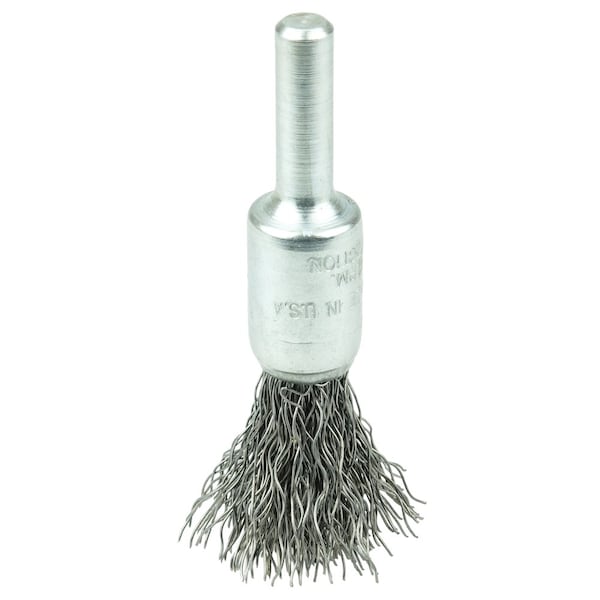 Weiler 3/8" Crimped Wire End Brush, .0118" Steel Fill - 10188