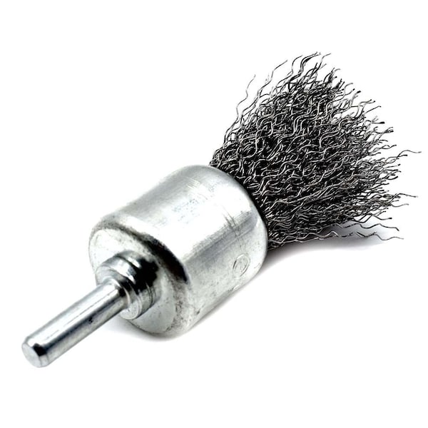 Superior Steel 1" End Brush 1/4" Shank - Crimped Wire 4500 RPM - S1848