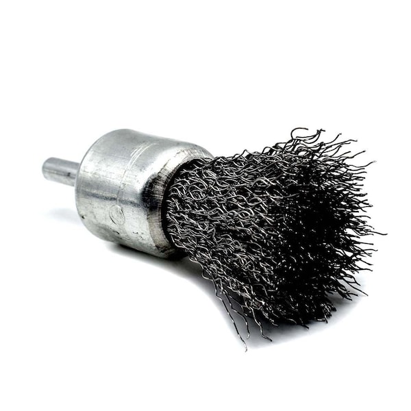 Superior Steel 1" End Brush 1/4" Shank - Crimped Wire 4500 RPM - S1848