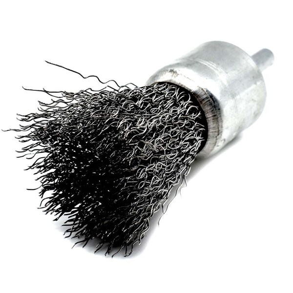 Superior Steel 1" End Brush 1/4" Shank - Crimped Wire 4500 RPM - S1848