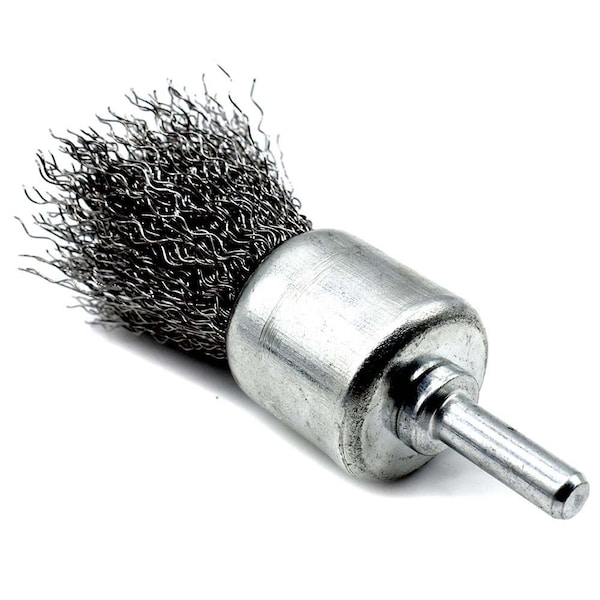 Superior Steel 1" End Brush 1/4" Shank - Crimped Wire 4500 RPM - S1848