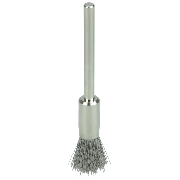 Weiler 3/16" Miniature Wire End Brush, .003" Stainless Steel Fill, 1/8" Stem - 26099