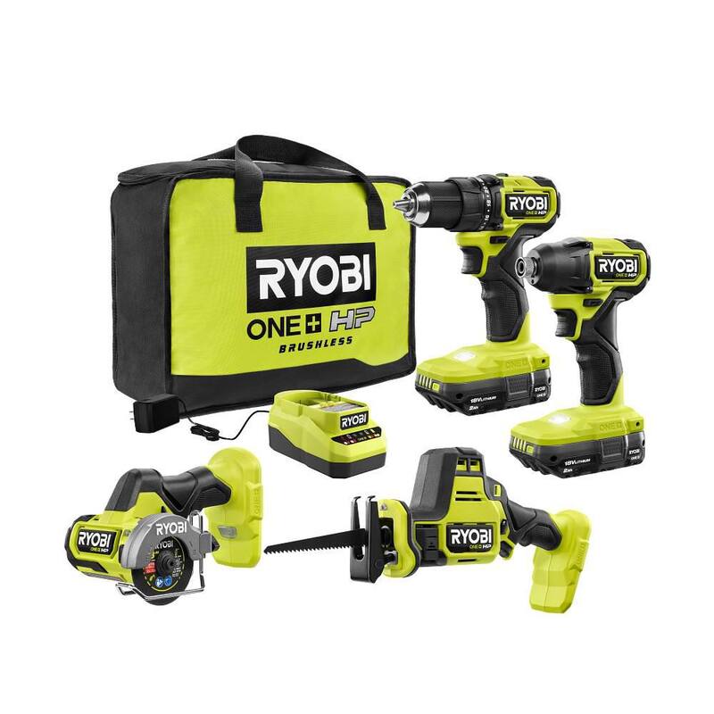 RYOBI ONE+ HP 18V Brushless Cordless Compact 4-Tool Combo Kit with (2) 2.0 Ah Batteries, Charger, and Bag - PSBCK104K2

Kit de combinación compacto de 4 herramientas inalámbricas Brushless de 18V RYOBI ONE+ HP con (2) baterías de 2.0 Ah, cargador y bolsa - PSBCK104K2