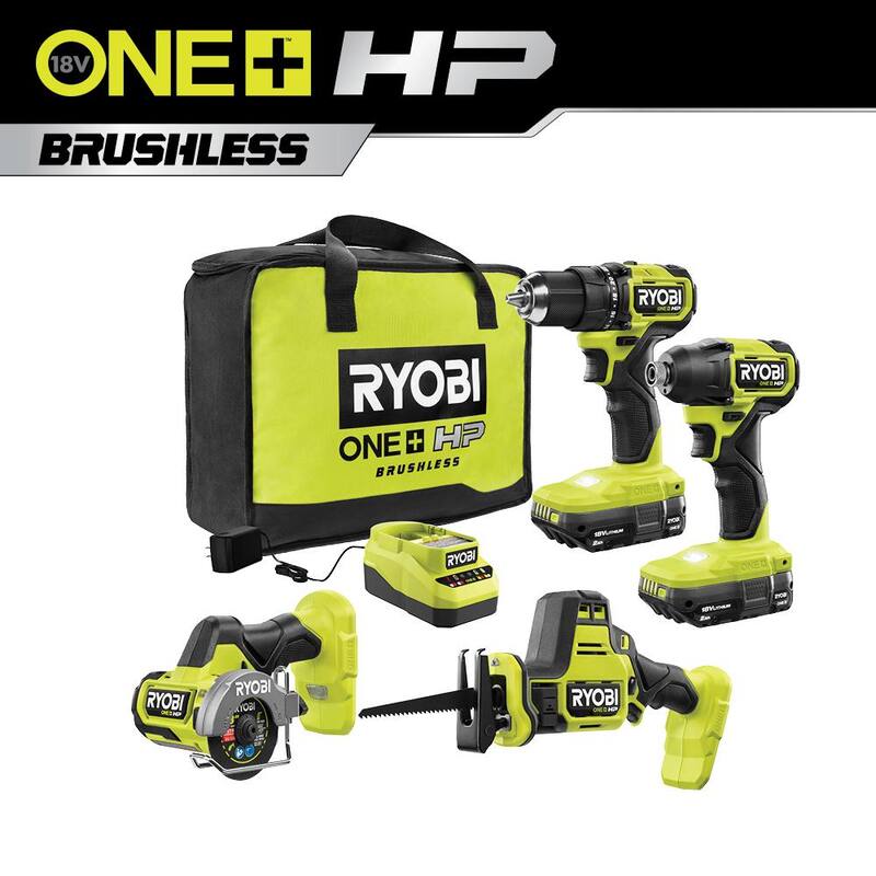 RYOBI ONE+ HP 18V Brushless Cordless Compact 4-Tool Combo Kit with (2) 2.0 Ah Batteries, Charger, and Bag - PSBCK104K2

Kit de combinación compacto de 4 herramientas inalámbricas Brushless de 18V RYOBI ONE+ HP con (2) baterías de 2.0 Ah, cargador y bolsa - PSBCK104K2