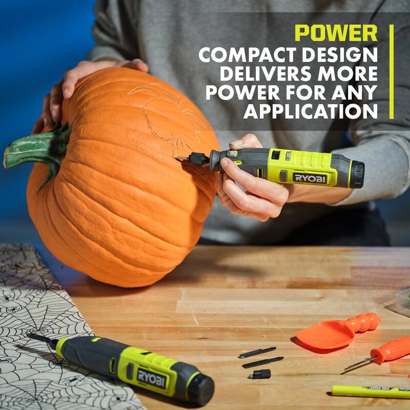 RYOBI USB LITHIUM 2-Tool Combo Kit con Herramientas para Tallar Calabazas - FVH101K2SB