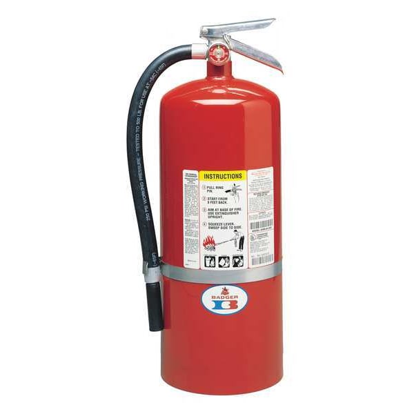 Badger Fire Extinguisher, 20 lb Capacity, Class ABC , UL Rating6A:120B:C , Monoammonium Phosphate - 20-MB-6H