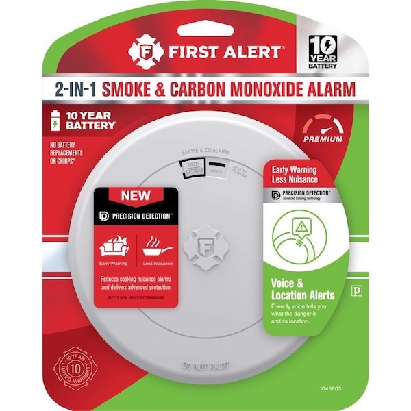 First Alert First Alert 10 Year Battery-Powered Photoelectric Smoke and Carbon Monoxide Detector 1 each - 1046803