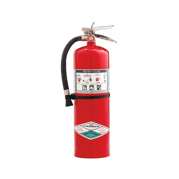 Amerex Fire Extinguisher, 15.5 lb Capacity, Class ABC , UL Rating2A:10B:C , Halotron 14 sec, Discharge Time: - 398