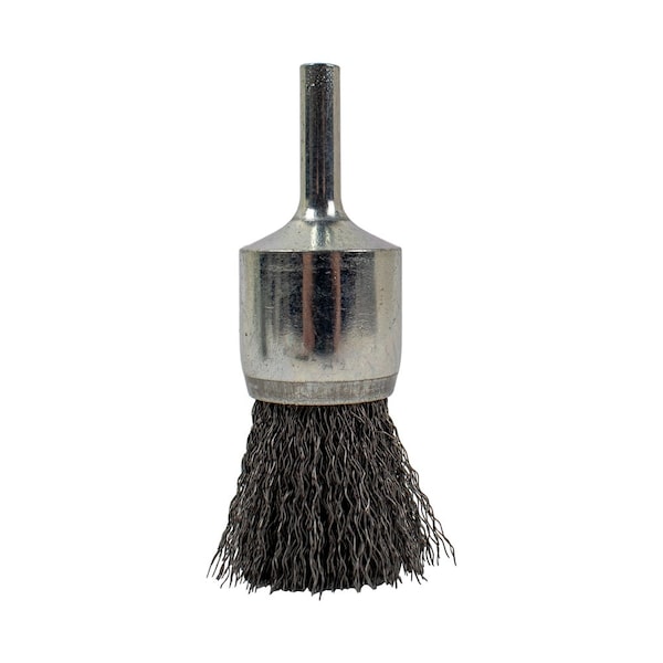 Forney End Brush, Fine Crimped Wire, 1in x .008in x 1/4in Rounded Shank - 72738
