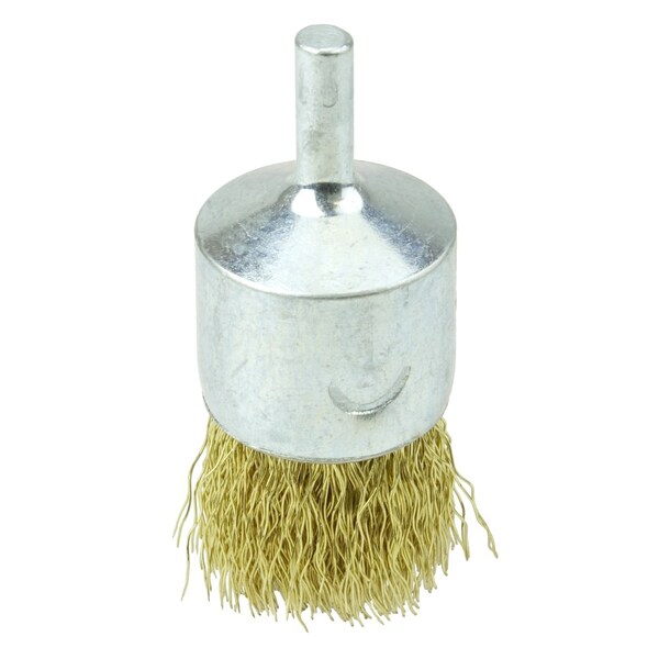 Weiler 1" Crimped Wire End Brush, .0118" Brass Fill - 10091