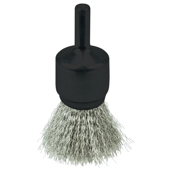 Weiler Crimped Wire End Brush 3/4", .006" Stainless Steel Fill - 10017