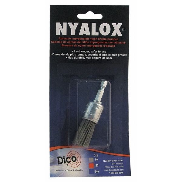 Nyalox By Dico Nyalox End Brush, 80 Grit, Gray, 3/4" - 7200025