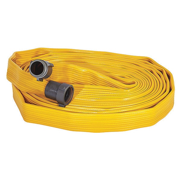 Jafx4 Fire Hose, 4-Layer, I.D. 1-1/2", Yellow - G56H15FX450P