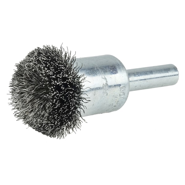 Weiler 1" Circular Flared Crimped Wire End Brush .006" Steel Fill - 10033