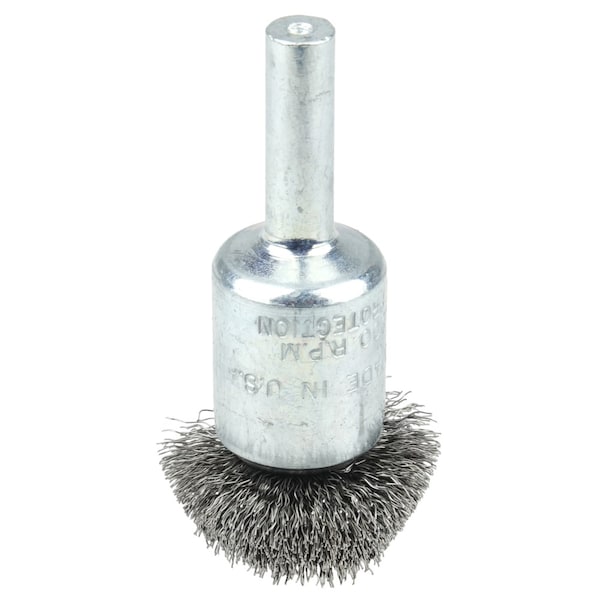 Weiler 1" Circular Flared Crimped Wire End Brush .006" Steel Fill - 10033