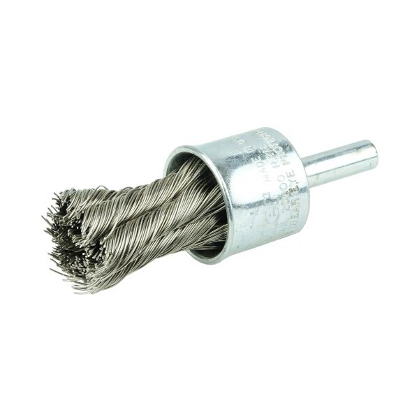 Weiler 1/2" Knot Wire End Brush, .014" Stainless Steel Fill - 10218
