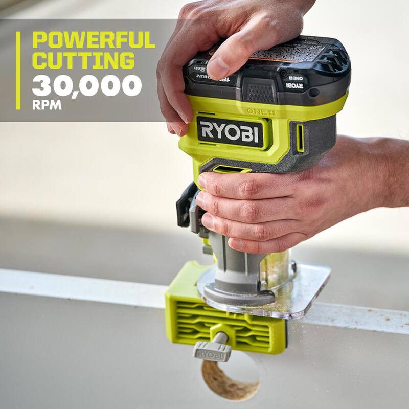 RYOBI ONE+ 18V Juego de Combo Inalámbrico de 2 Herramientas con Router de Base Fija Compacto y Lijadora Orbital Aleatoria de 5 pulgadas (Herramientas Solamente) - PCL424B-PCL406B