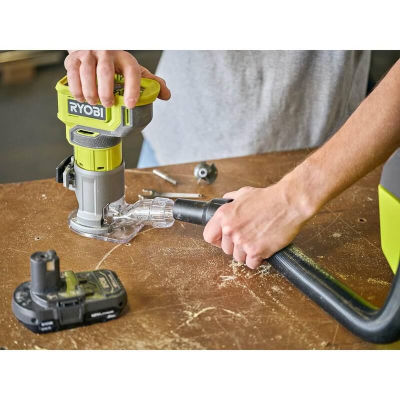 RYOBI ONE+ 18V Juego de Combo Inalámbrico de 2 Herramientas con Router de Base Fija Compacto y Lijadora Orbital Aleatoria de 5 pulgadas (Herramientas Solamente) - PCL424B-PCL406B