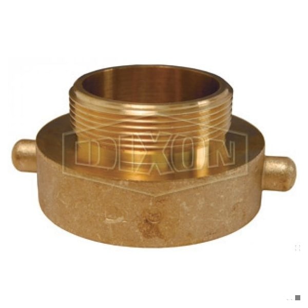 Dixon Pin Lug Hydrant Adapter, 1-1/2 x 3/4 in, Female NST NH x MNPT, Brass, Domestic - HA1575T