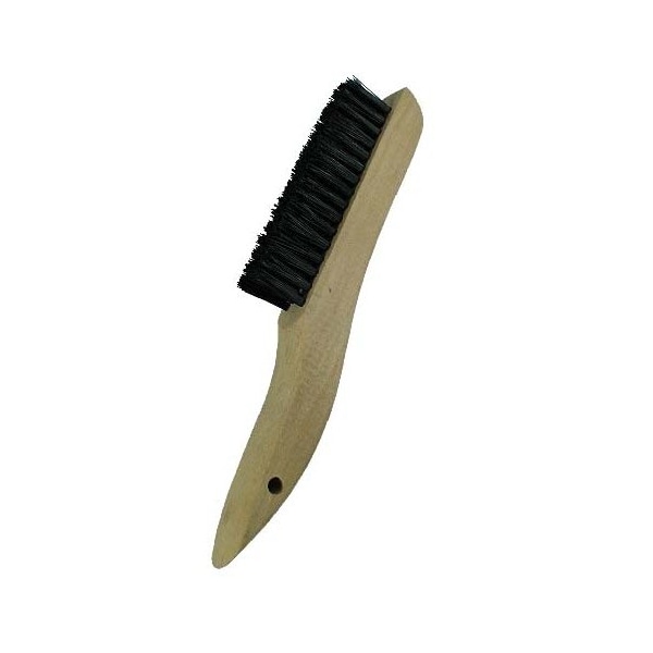 Gordon Brush 4x16 Row 0.018" Nylon Bristle and Wood Shoe Handle Plater Brush - 444NG