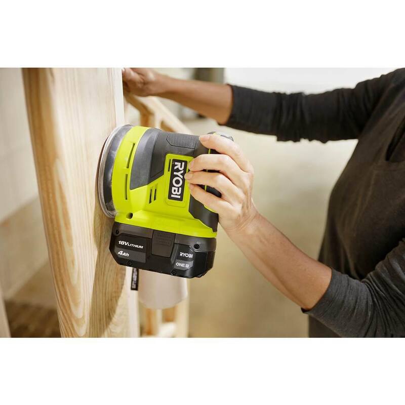 Kit de combo inalámbrico de 2 herramientas RYOBI ONE+ 18V con lijadora orbital aleatoria y lijadora de esquina Corner Cat (Solo herramientas) con lijas - PCL406B-PCL416B-A21C901-A21701