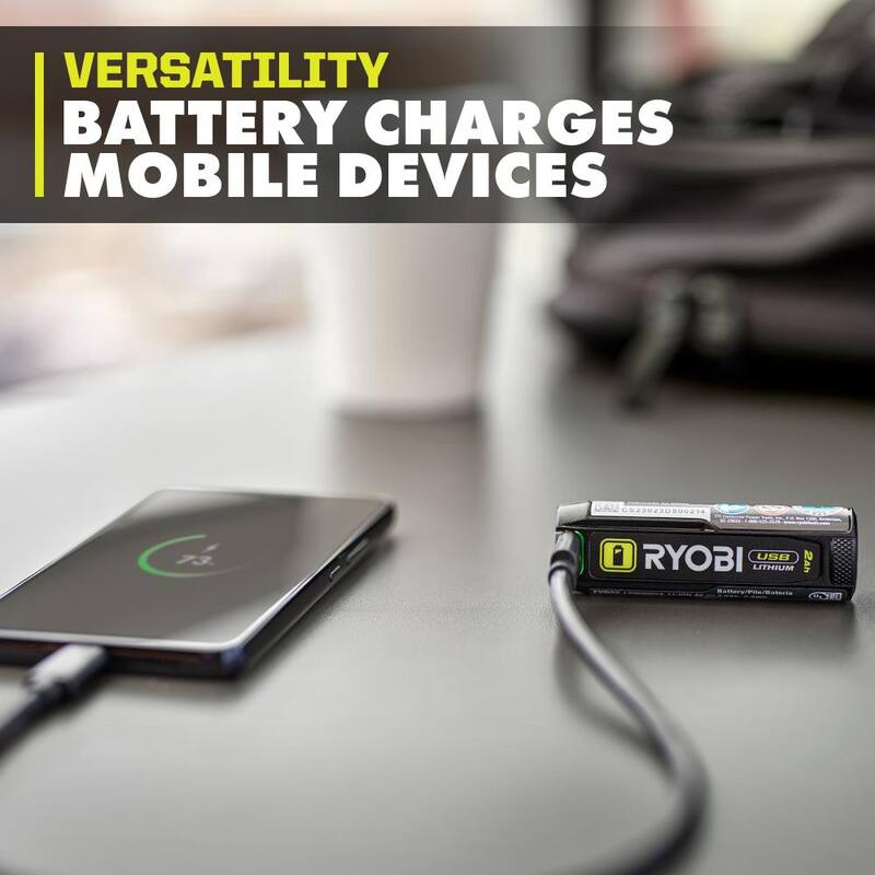 RYOBI Kit de Combo de 3 Herramientas con Linterna, Destornillador, Cortadora de Energía USB de Litio, (2) Baterías de 2 Ah y Cable de Carga - FVK101K2