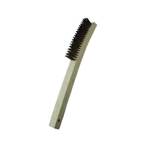 Gordon Brush 4x19 Row 0.012" Phosphor Bronze Wire 13-3/4" Curved Scratch Brush - 414PBG