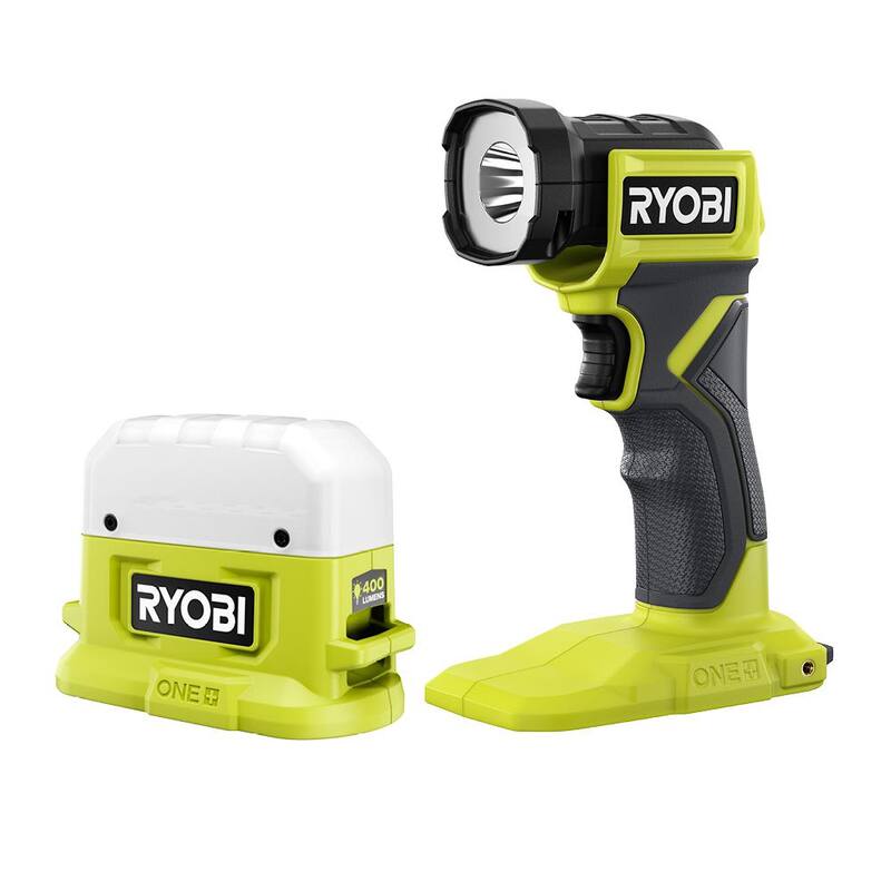 RYOBI ONE+ 18V Juego de Combo de 2 Herramientas Inalámbricas con Luz de Área Compacta y Luz LED (Solo Herramientas) - P796B-PCL660B