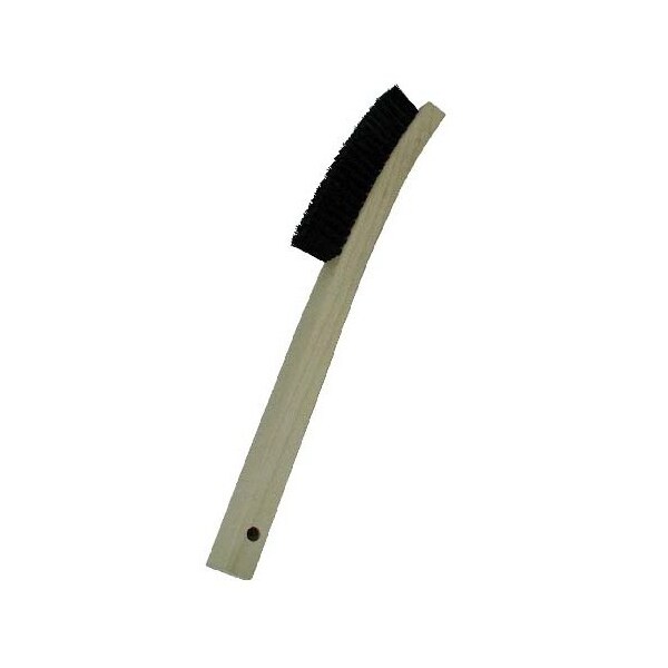 Gordon Brush 4x19 Row 0.018" 13-3/4" Curved Wood Handle Plater's Brush - 414NG