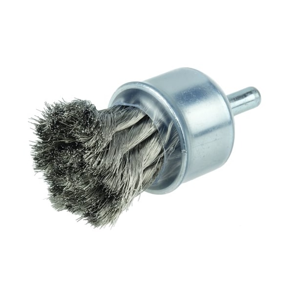 Weiler 1-1/8" Knot Wire End Brush, .006" Stainless Steel Fill - 10142
