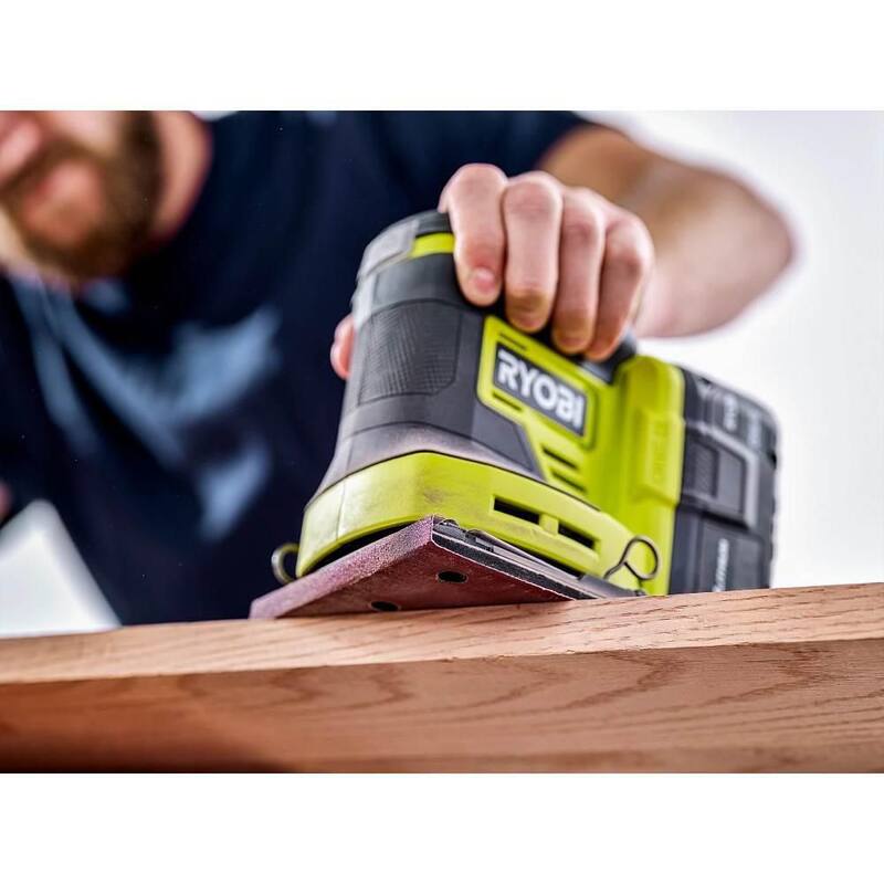 RYOBI ONE+ 18V Combo de 3 herramientas inalámbricas con Lijadora de Hoja 1/4, Lijadora de Acabado de Esquina y Lijadora de Órbita Aleatoria (Herramientas solamente) - PCL401B-PCL406B-PCL416B