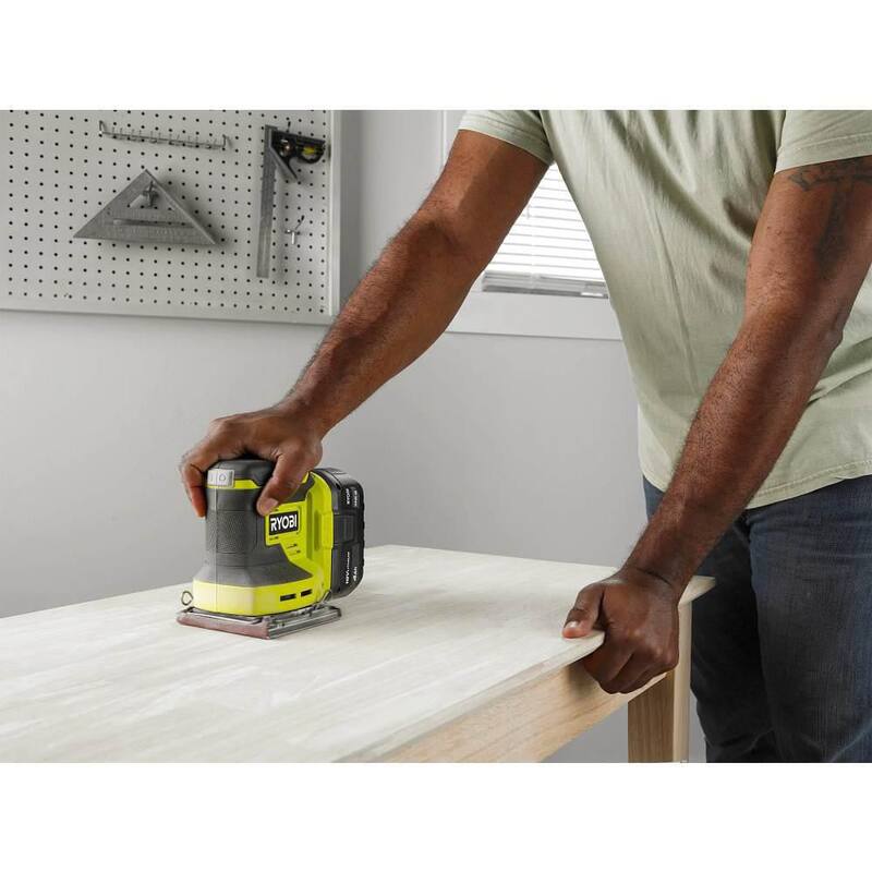 RYOBI ONE+ 18V Combo de 3 herramientas inalámbricas con Lijadora de Hoja 1/4, Lijadora de Acabado de Esquina y Lijadora de Órbita Aleatoria (Herramientas solamente) - PCL401B-PCL406B-PCL416B