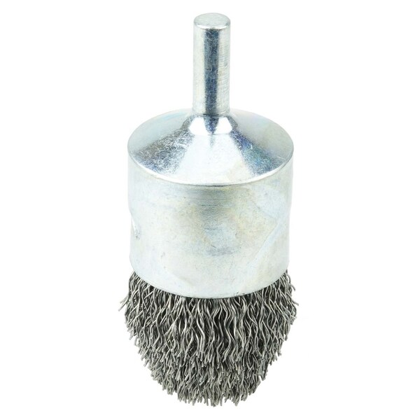 Weiler Controlled Flare Crimped Wire End Brush 1", .014" Stainless Steel Fill - 10322