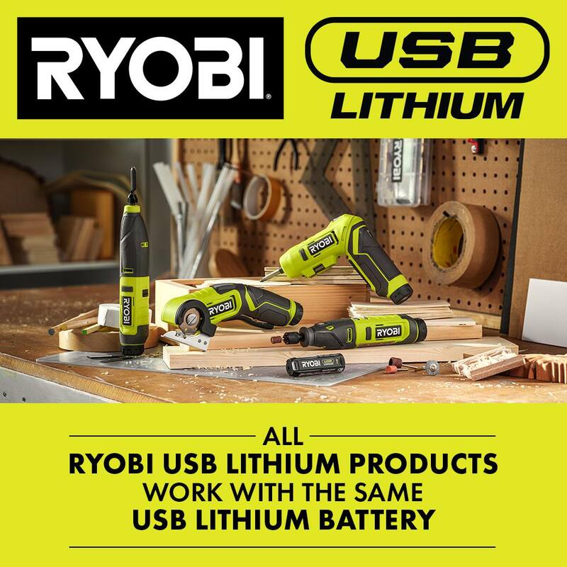 RYOBI USB Kit Combo de 3 herramientas con batería de litio, linterna, destornillador, cortador, (2) baterías de 2Ah, cargador y batería de litio de 3Ah - FVK101K2-FVB03.