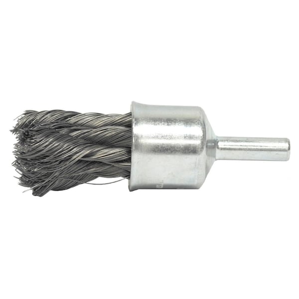 Weiler 1/2" Knot Wire End Brush, .0104" Steel Fill - 10208