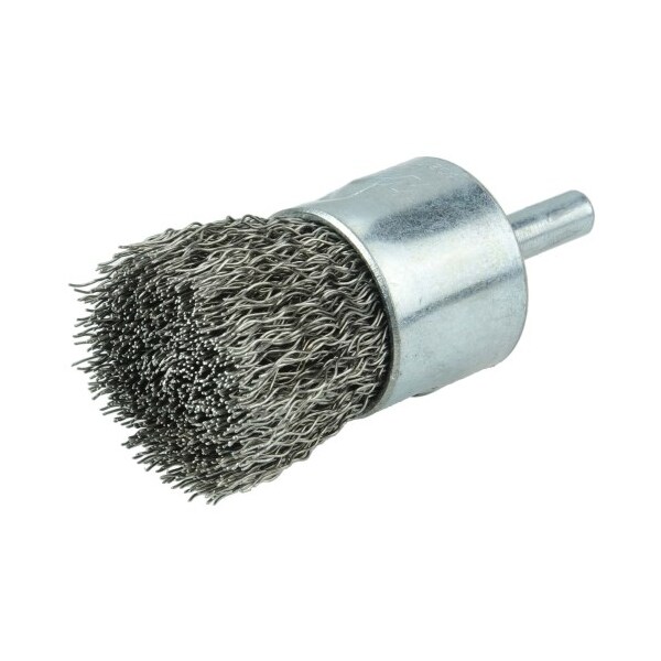 Weiler 1" Crimped Wire End Brush, .020" Stainless Steel Fill - 10024