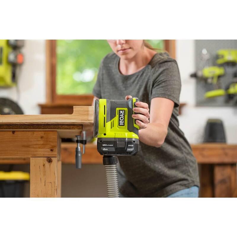 RYOBI ONE+ Kit de Combo Inalámbrico de 2 Herramientas con Lijadora Orbital Aleatoria, Lijadora de Hojas, Batería de 4.0 Ah y Cargador - PCL406K1-PCL401B