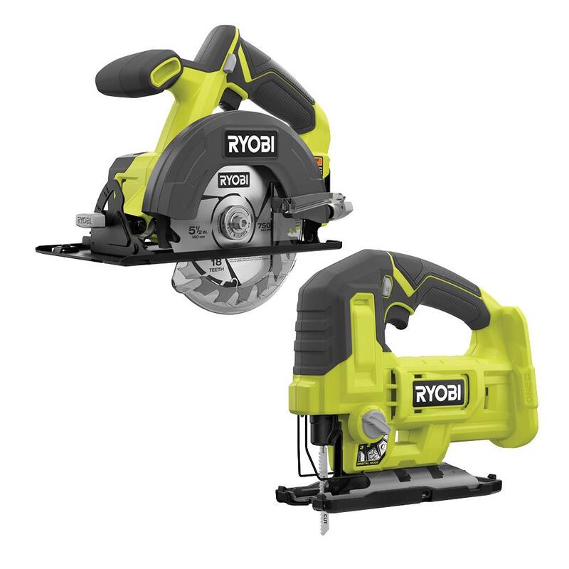 RYOBI ONE+ 18V Cordless 2-Tool Combo Kit with 5 1/2 in. Circular Saw and Jig Saw (Herramientas solamente) - PCL500B-PCL525B