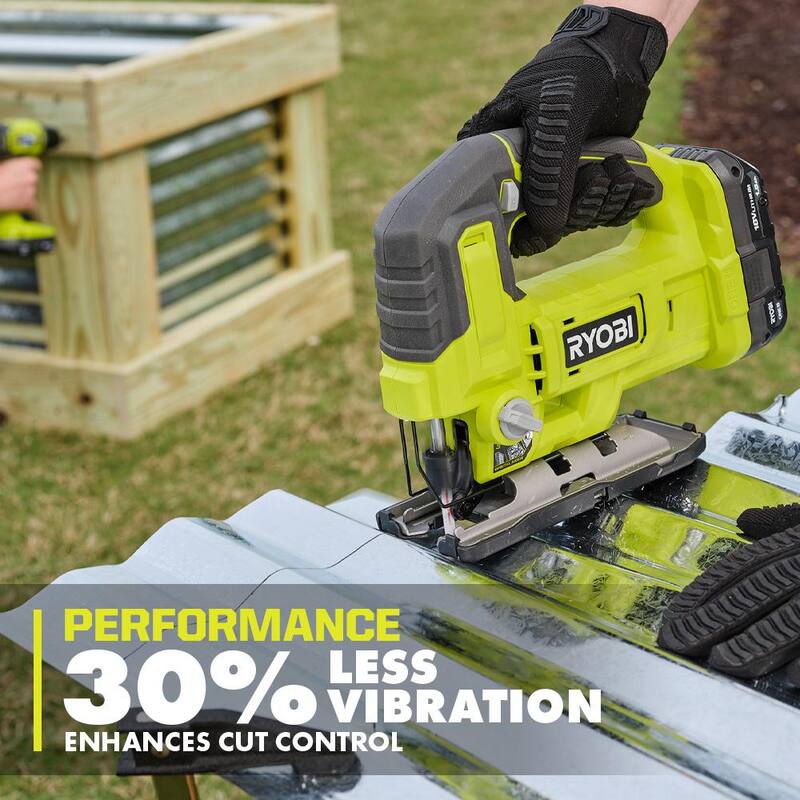 RYOBI ONE+ 18V Cordless 2-Tool Combo Kit with 1/4 Sheet Sander and Jig Saw (Herramientas Solamente) - PCL401B-PCL525B