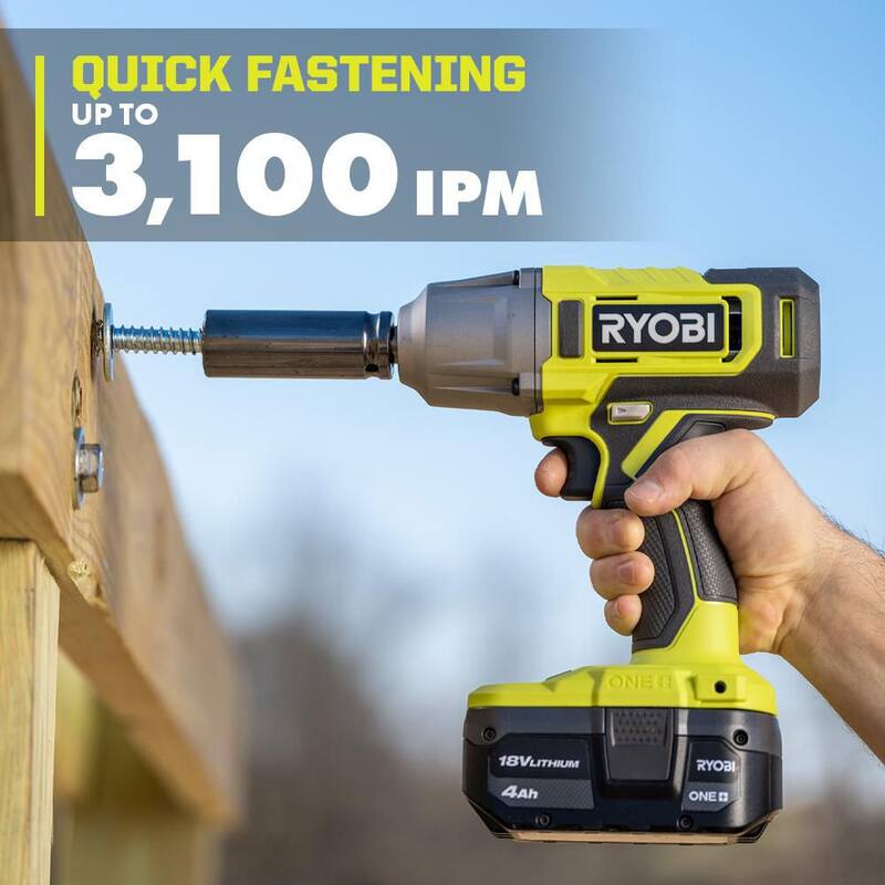 RYOBI ONE+ 18V Kit Combo de 2 herramientas inalámbricas con llave de impacto de 1/2 pulgadas, trinquete de 3/8 pulgadas, batería de 4.0 Ah y cargador - PCL265K1-P344