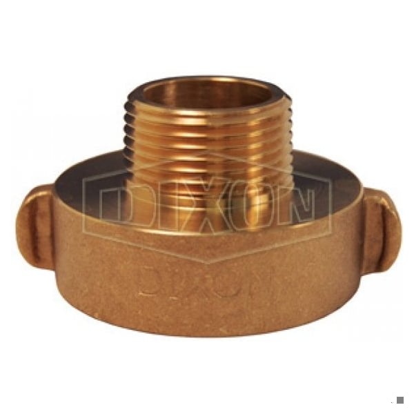 Dixon Rocker Lug Hydrant Adapter, 1-1/2 x 1 in, Female NST NH x MNPSH, Brass, Domestic - RHA1510
