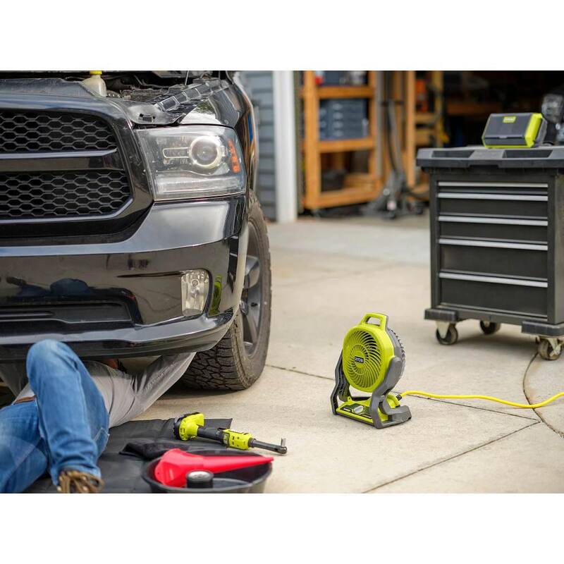 RYOBI ONE+ 18V Kit de Combo Inalámbrico de 2 Herramientas con Bocina con Tecnología Inalámbrica Bluetooth y Ventilador Portátil Híbrido (Herramientas Solamente) - PAD01B-PCL811B
