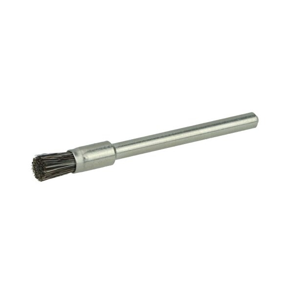 Weiler 3/16" Miniature End Brush, Soft Hair Fill, 1/8" Stem - 26122