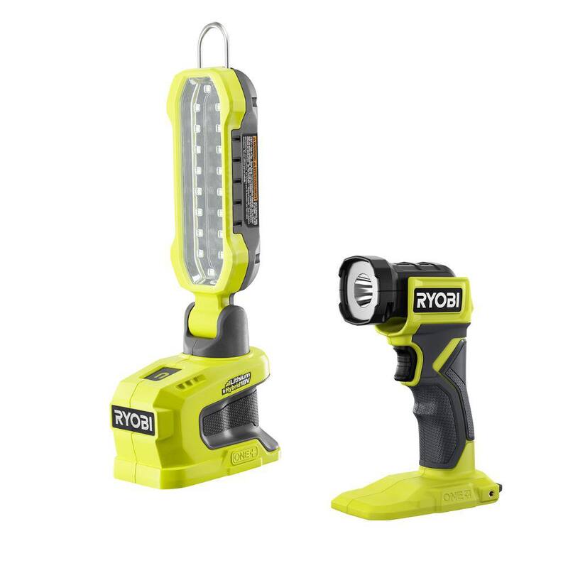 RYOBI ONE+ 18V Kit Combo de 2 herramientas inalámbricas con Luz de Proyecto LED híbrida y Luz LED inalámbrica (solo herramientas) - P790-PCL660B