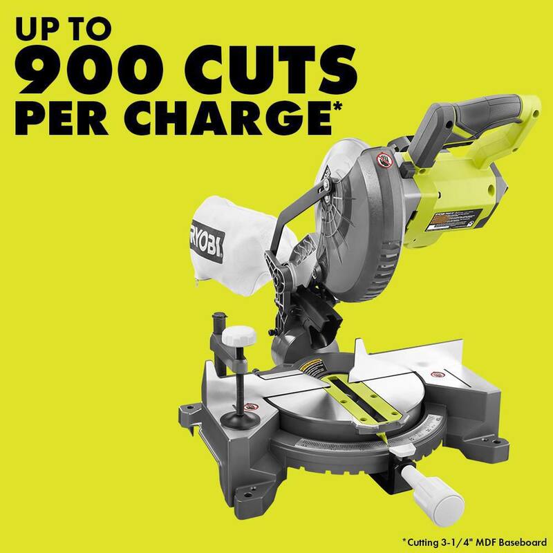 RYOBI ONE+ 18V Cordless 2-Tool Combo Kit with 7-1/4 in. Compound Miter Saw and AirStrike 18-Gauge Brad Nailer (Herramientas solamente) - P553-P321